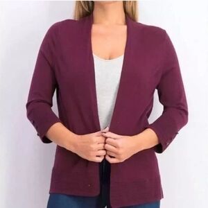 Evolution By Cyrus Stitch Fix Myna Button Sleeve Cardigan Burgundy Women's Small